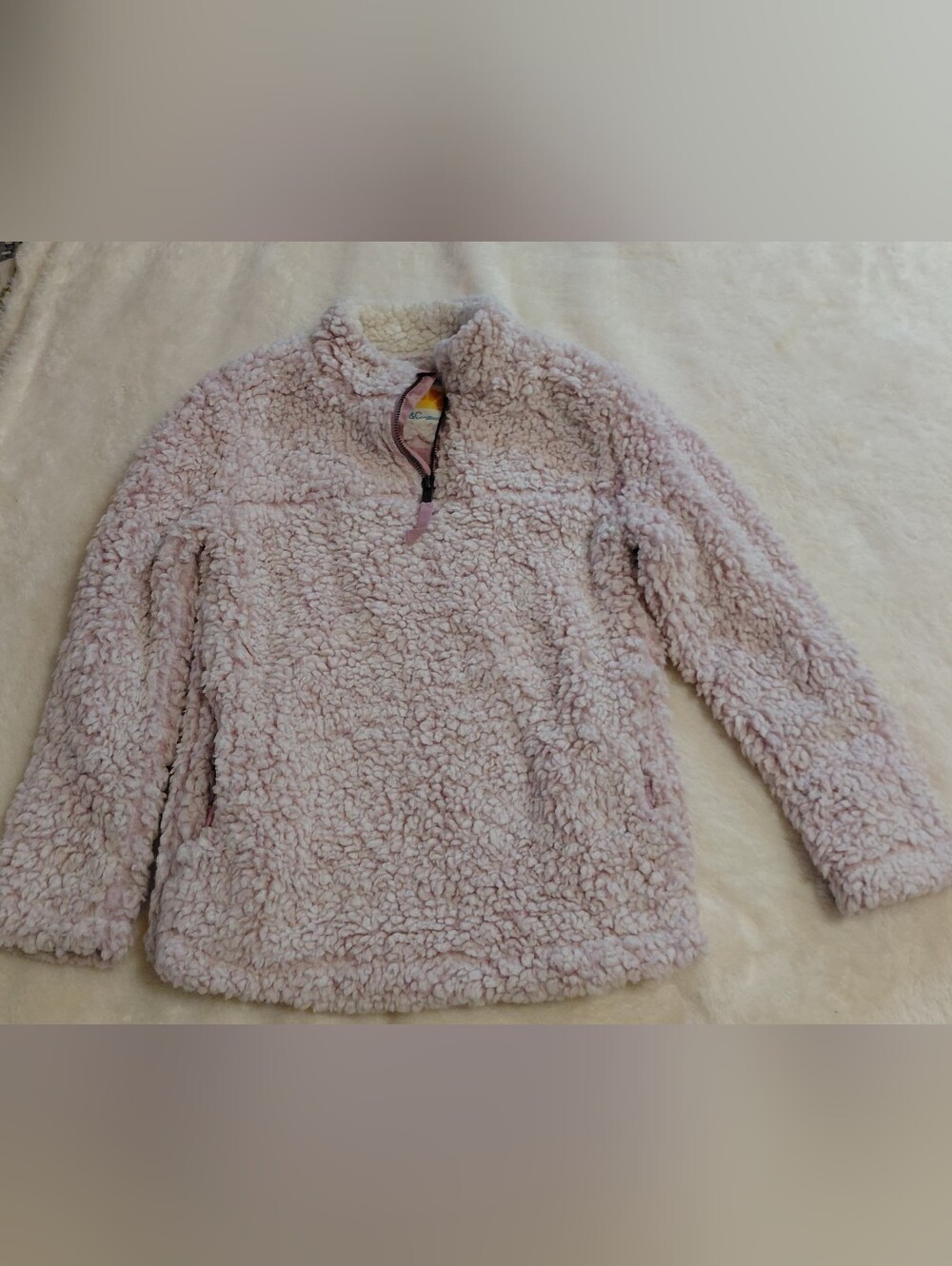 C&C California Pink Sherpa Pullover Jacket – Cozy Quarter Zip – Size 12